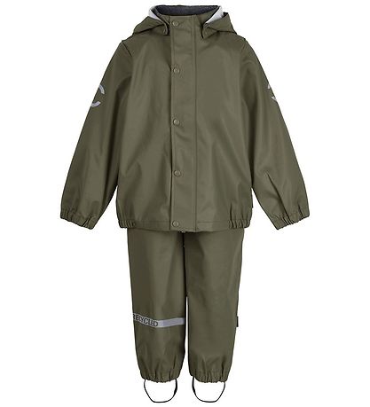 Mikk-Line Regnföt M. axlaböndum - PU - Endurunnið - Dusty Olive