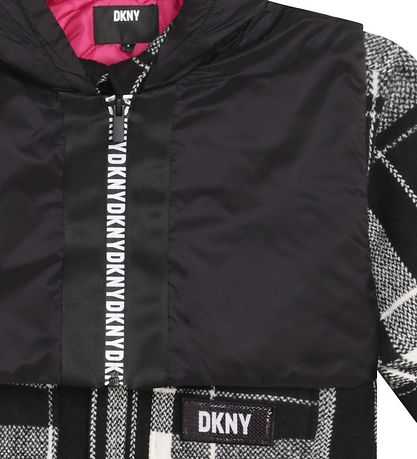 DKNY Mantel - Schwarz/Weiß Kariert m. Weste