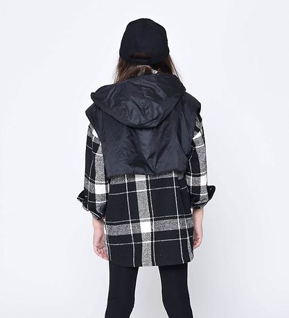 DKNY Mantel - Schwarz/Weiß Kariert m. Weste