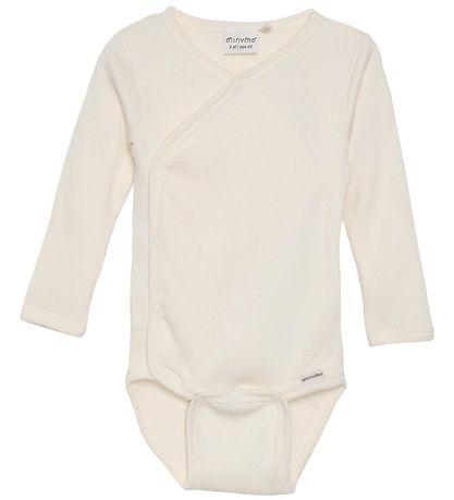 Minymo Wrap samfella L/æ - Rib - Fræperla