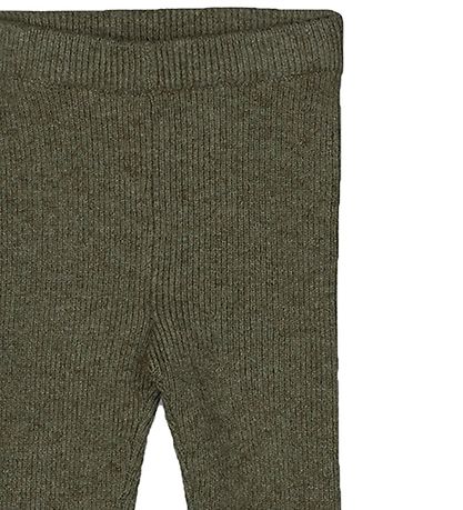 Fliink Leggings - Prjónað - Benna Rib - Brenndur Olive
