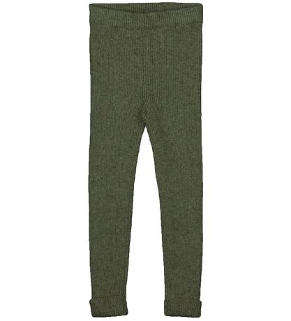 Fliink Leggings - Prjónað - Benna Rib - Brenndur Olive