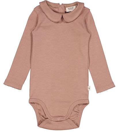 Wheat Bodysuit l/s w. Collar - Pwoder Brown