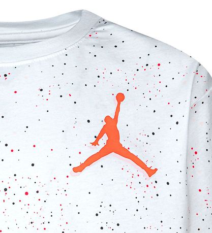 Jordan T-shirt - Color Mix Speckle Aop - White w. Dots