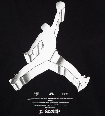 Jordan Stuttermabolur - Jumpman X Nike Action - Svart M. Hvítur