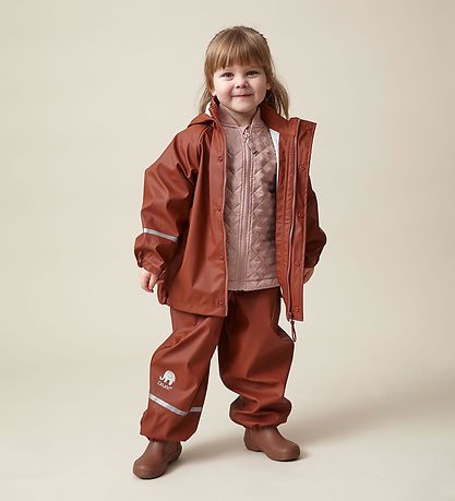 CeLaVi Rainwear w. Suspenders - PU - Tortoise Shell