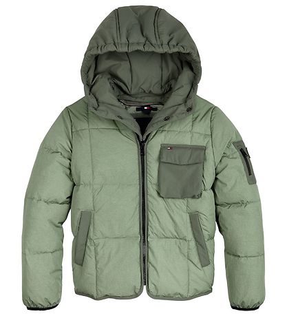 Tommy Hilfiger Vadderad jacka - Avtagbar luva - Spring Olive