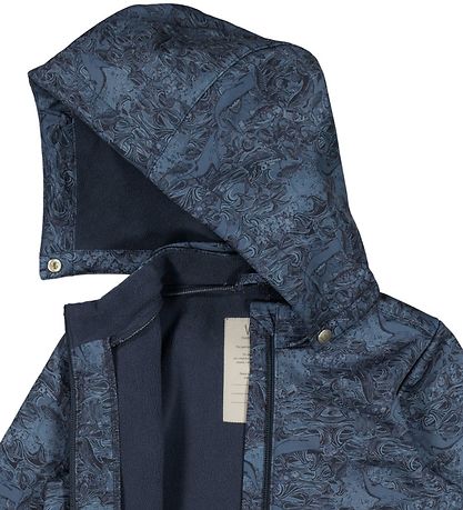 Wheat Softshell Jacket w. Fleece - Henning - Navy Linoleum