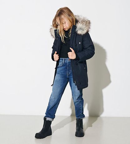 Kids Only Jacket - Noos - KogIris - Night Sky/Fur Light Gre