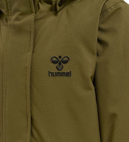 Hummel Úlpa - hmlUrban - Dark Olive M. Sikk sakk mynstur