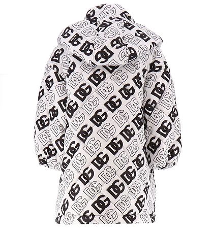 Dolce & Gabbana Vadderad kappa - Logo - Vit m. Svart