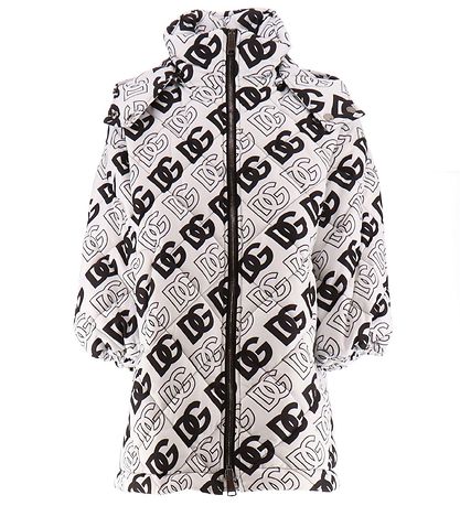 Dolce & Gabbana Vadderad kappa - Logo - Vit m. Svart