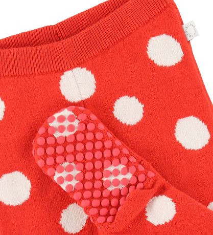 Stella McCartney Kids Leggings mit Fuß - Strick - Rot m. Punkte