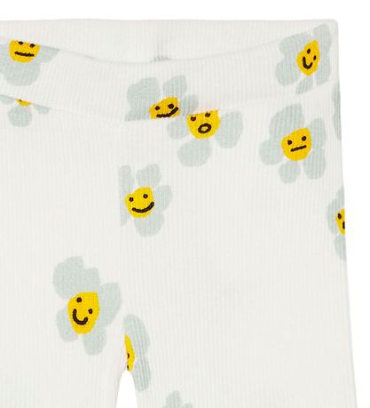 Stella McCartney Kids Leggings - Rib - Weiß m. Blumen