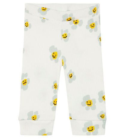 Stella McCartney Kids Leggings - Rib - Weiß m. Blumen