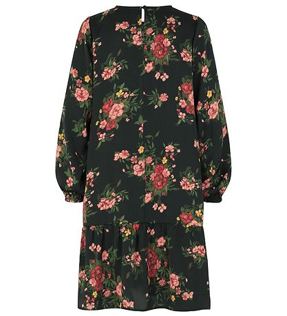 Robe Rosemunde - Black Bouquets Rose Imprimé