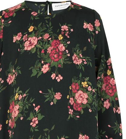 Robe Rosemunde - Black Bouquets Rose Imprimé