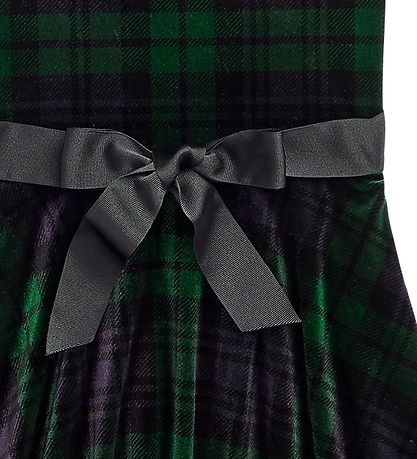 Polo Ralph Lauren Kleid - Velours - Grün/Navy Kariert