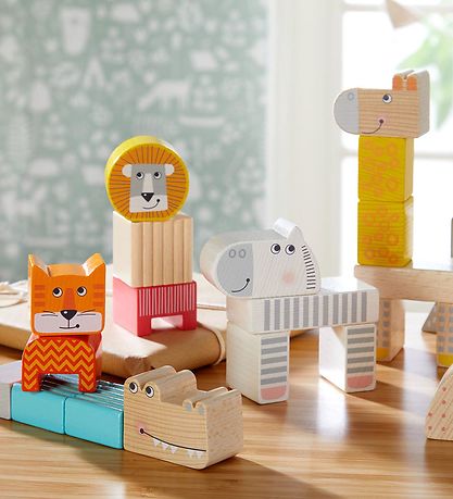 HABA Building Blocks - Wood - 25 Parts - Animal parade