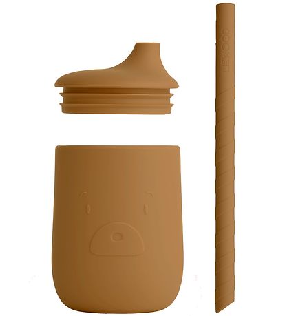 Liewood Mugg m. Sugrör - Ellis - Mr Bear Golden Caramel