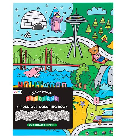 Ooly Fold Out Colouring Book Book - Panorama - USA Road Trippin 