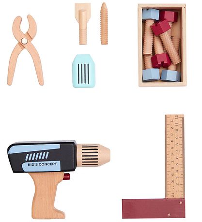 Kids Concept Wooden Toy - Tool Case - Wood
