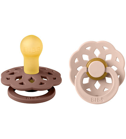 BIBS Bohemian Pacifiers - 2-Pack - Size 1 - Round - Woodchuck/Bl