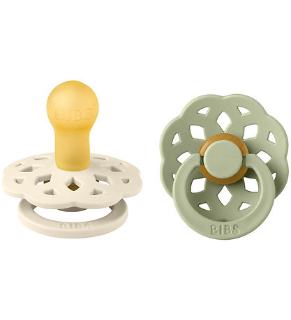 BIBS Bohemia Pacifiers - 2-Pack - Size 1 - Round - Ivory/Sage