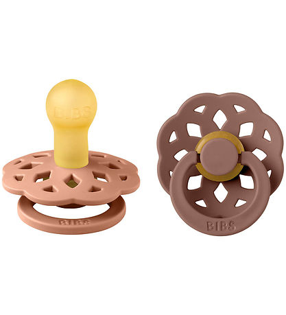 BIBS Bohemian Pacifiers - 2-Pack - Size 1 - Round - Peach/Woodch