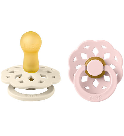 BIBS Bohemia Pacifiers - 2-Pack - Size 2 - Round - Ivory/Blossom