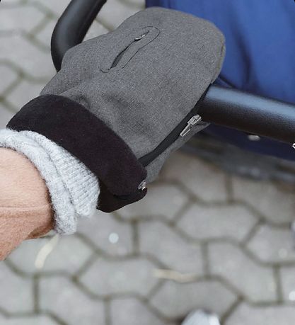 KongWalther Barnvagnshandskar - Østerbro - Gråmelerad/Fleece