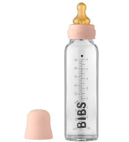 BIBS Feeding Bottle - Glass - Slow Flow - 225 mL - Natural Rubbe
