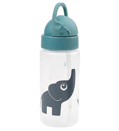 Done by Deer Vatnsflaska M. sogrör - 350 ml - Elphee - Blár