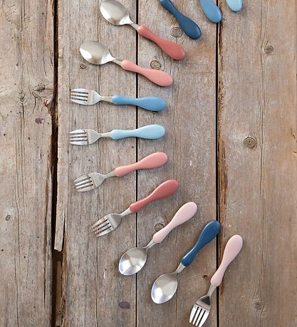 Sebra Spoon Set - Rostfritt Steel - Blossom Rosa