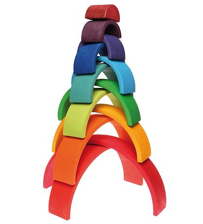 Jouet en bois Grimms - Arc-en-ciel - 12 Parties - Multicolore