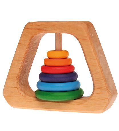 Jouet en bois Grimms - Hochet - Pyramide - Multicolore
