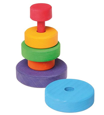 Grimms Wooden Toy - Stacking Tower - Little - 6 Parts - Multicol