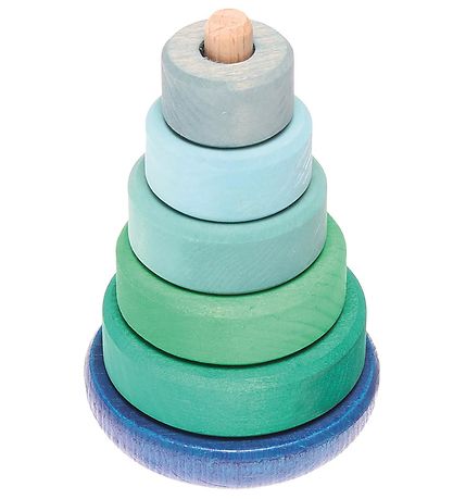 Jouet en bois Grimms - Tour Empilable - Bleu/Vert