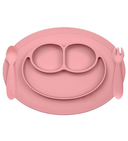 EzPz Set de Vaisselle - Silicone - 3 Parties - Rose Cendr