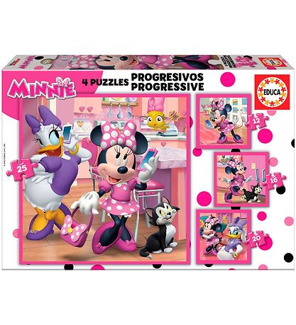 Educa Puzzlespiel - 4 verschiedene - Minnie Happy Helpers