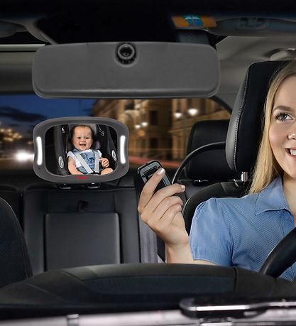Baby car mirror with light outlet