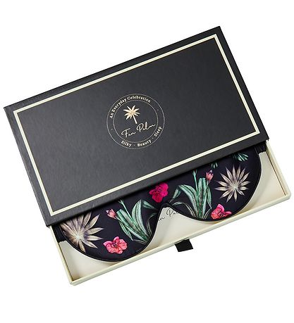 Fan Palm Sleeping Mask - Silk - Floral Garden Black