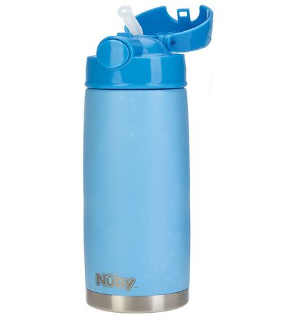 Nuby Termosflaska m. Sugrör - 420ml - Blå