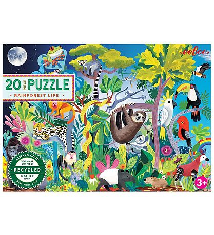 Eeboo Puzzle Game - 20 Bricks - Life in The Rainforest