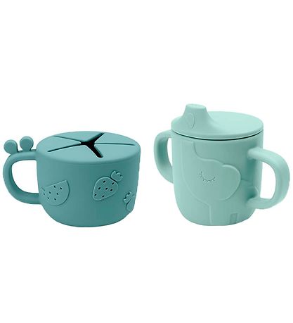Done By Deer Drinking and Snack Cup - 2-Pack - Peekaboo - Blue