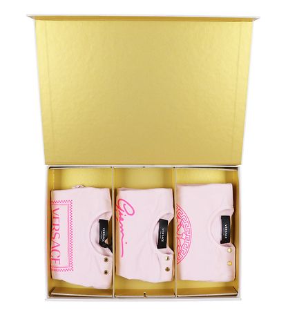 Versace Gjafabox - Samfellur L/æ - 3 Pakki - Bleikt