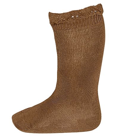 Condor Kniestrümpfe m. Spitze - Braun