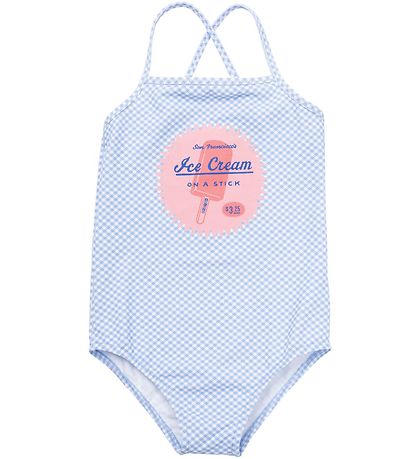 Bonton Swimsuit - Blue Checkered w. Ice-cream