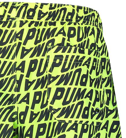 Puma Badshorts - Neongul m. Tryck