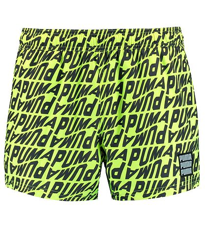 Puma Badshorts - Neongul m. Tryck